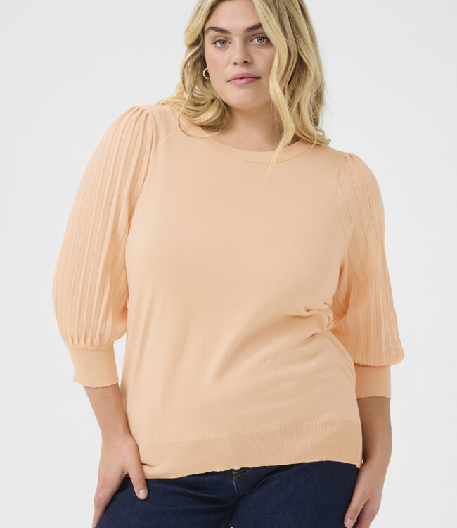 KAFFE CURVE Pull LONI 3/4 SLEEVE KAFFE CURVE PEACH NECTAR