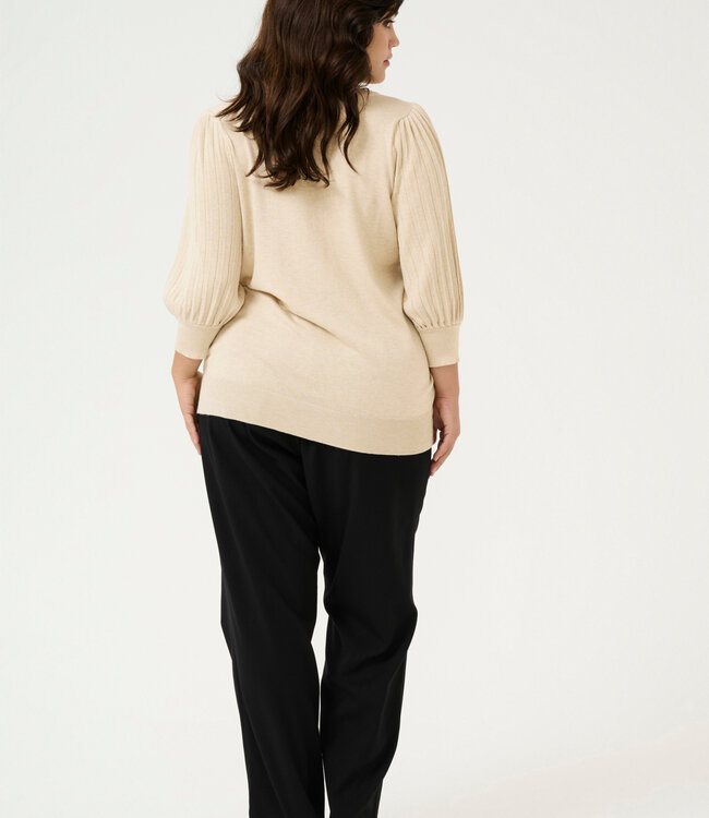 KAFFE CURVE Pull LONI 3/4 SLEEVE KAFFE CURVE FEATHER GREY MELANGE