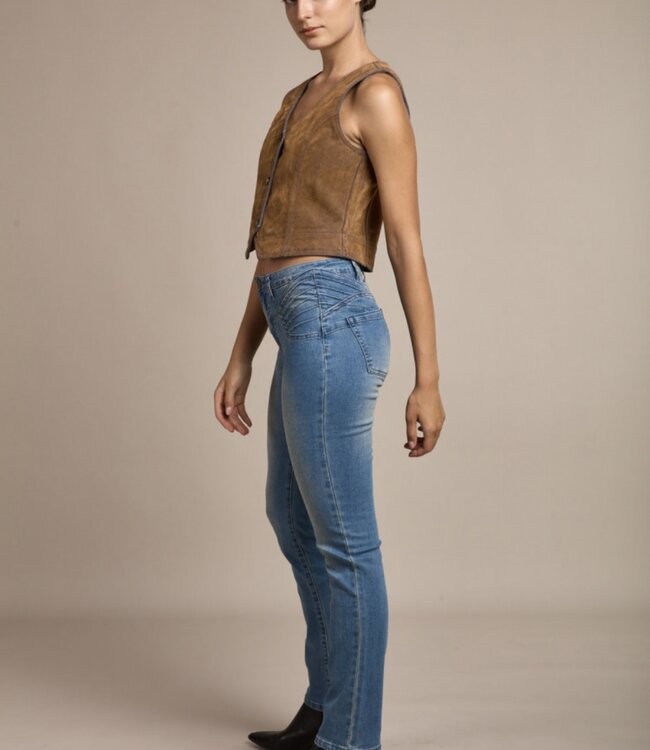 TOXIK3 Broek Jeans Toxik3 PUSH UP  MEDIUM  BLUE Z031