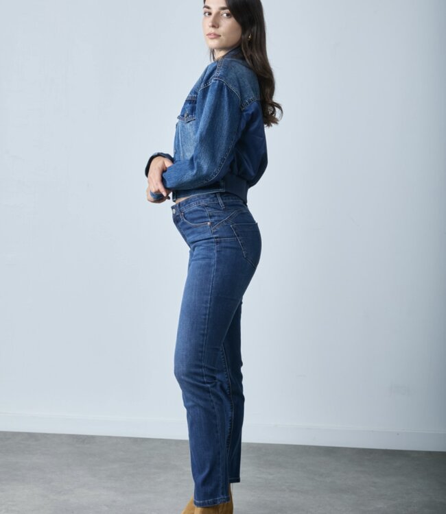 TOXIK3 Broek Jeans Toxik3 PUSH UP DARK  BLUE H2726-2