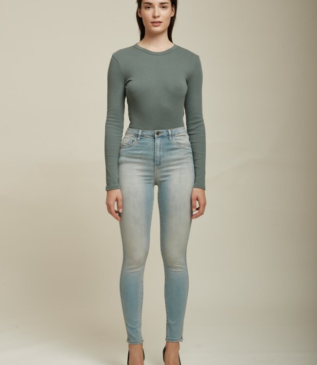 TOXIK3 Broek Jeans Toxik3 Hoge Tai L185-J81 BLEACHED BLUE