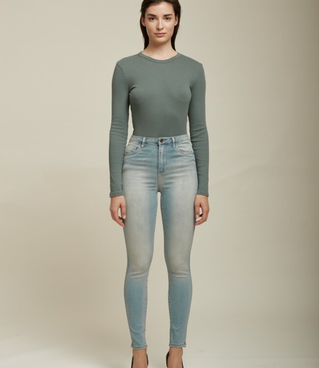 TOXIK3 Broek Jeans Toxik3 Hoge Tai L185-J81 BLEACHED BLUE