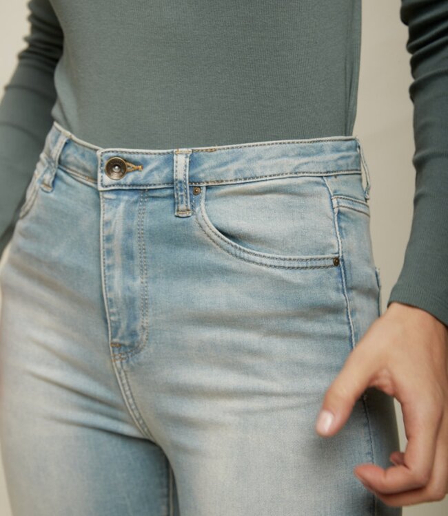 TOXIK3 Broek Jeans Toxik3 Hoge Tai L185-J81 BLEACHED BLUE