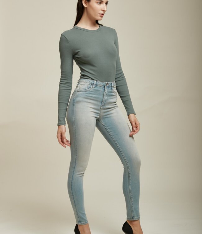 TOXIK3 Broek Jeans Toxik3 Hoge Tai L185-J81 BLEACHED BLUE