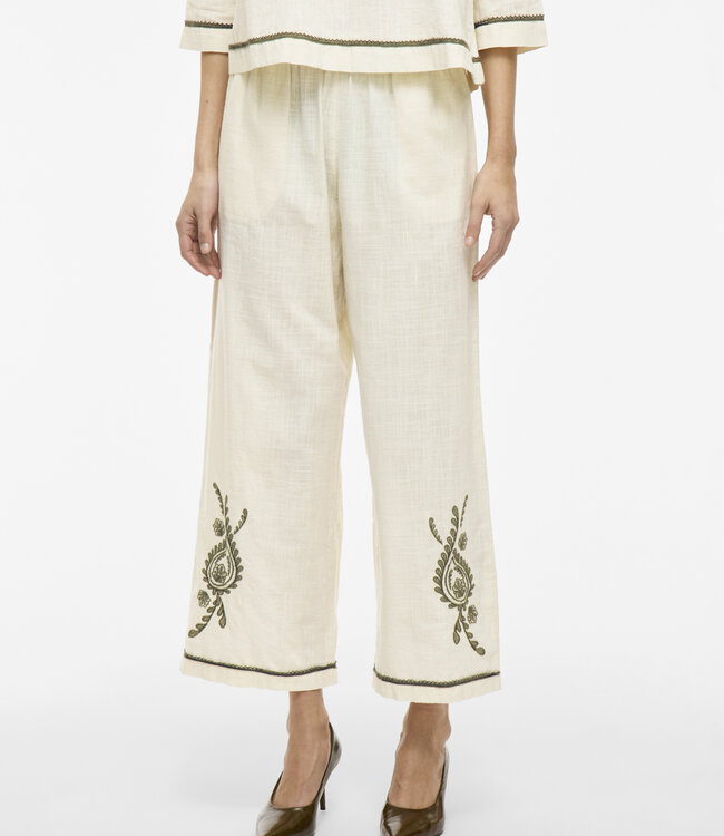 VILA Broek JOSLA 7/8 WIDE VILA EMBROIDERY