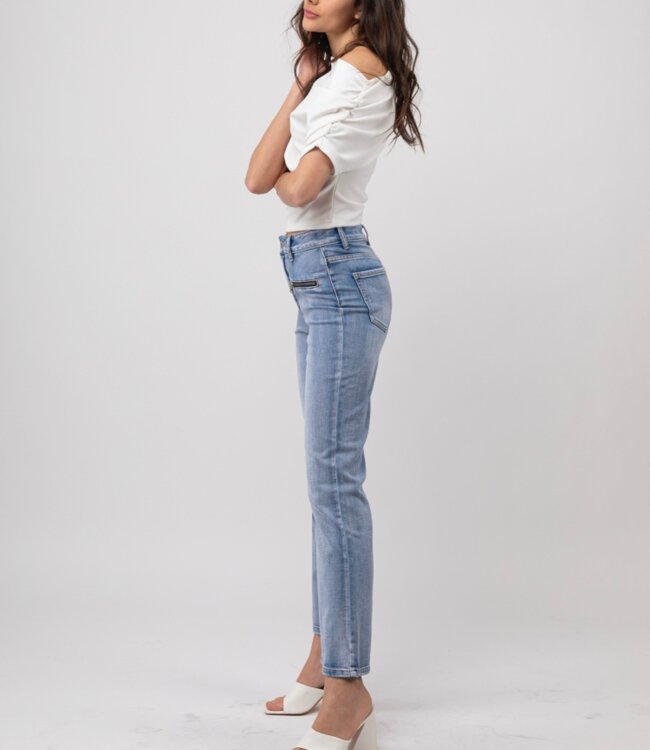 TOXIK3 Broek JEANS FLARED TOXIK3 LIGHT BLUE L21109-1