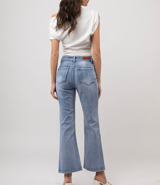 TOXIK3 Broek JEANS FLARED TOXIK3 LIGHT BLUE L21109-1