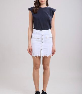TOXIK3 Rok JEANS KNOPEN WIT TOXIK3 L1628-1