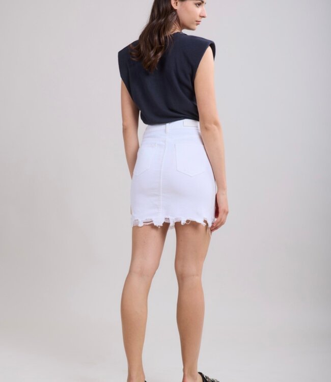 TOXIK3 Rok JEANS KNOPEN WIT TOXIK3 L1628-1