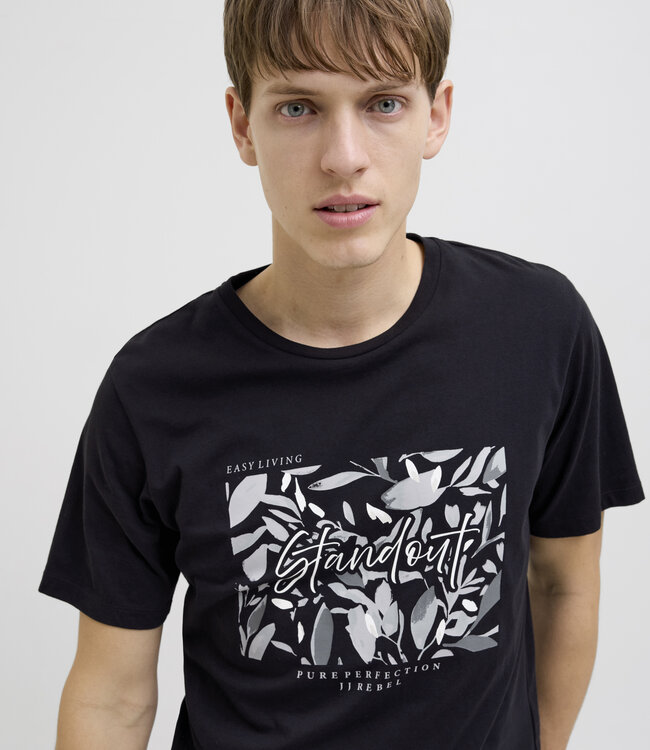JJ REBEL T-Shirt BERN BOX PRINT REBEL BLACK