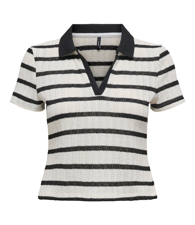 ONLY Top POLO HALIA ONLY BLACK / WHITE