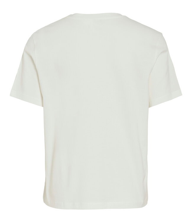 VILA T-Shirt SYBIL RELAX VILA SNOW WHITE VAREN