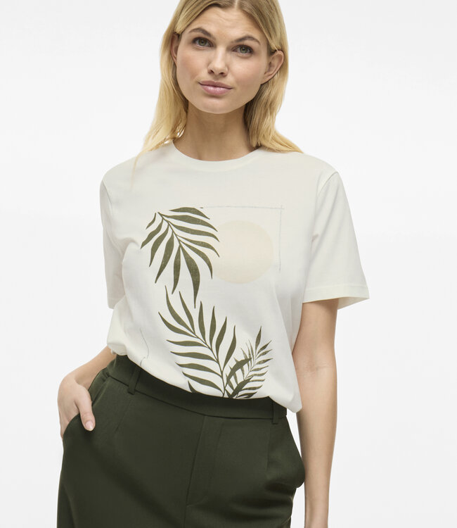VILA T-Shirt SYBIL RELAX VILA SNOW WHITE VAREN