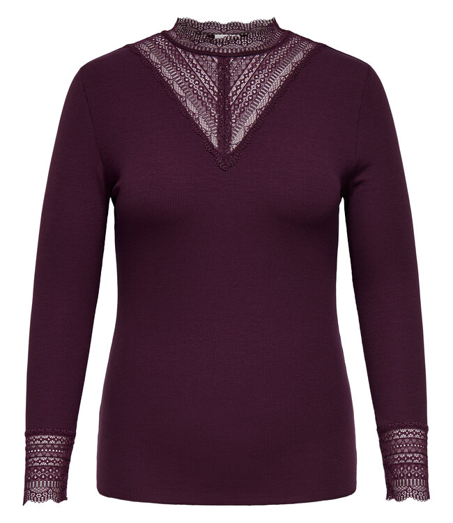 ONLY CARMAKOMA T-Shirt TILDE ONLY CARMAKOMA MAUVE WINE
