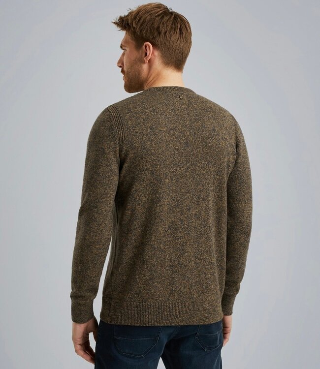 PME LEGEND Pull R-NECK 3 COLOUR MOULINE PME LEGEND OBSIDIAN