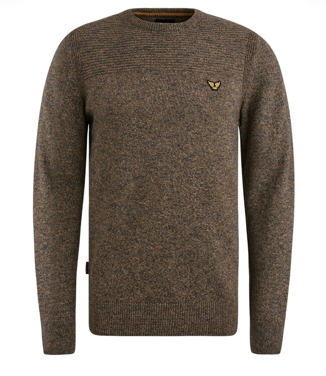 PME LEGEND Pull R-NECK 3 COLOUR MOULINE PME LEGEND OBSIDIAN