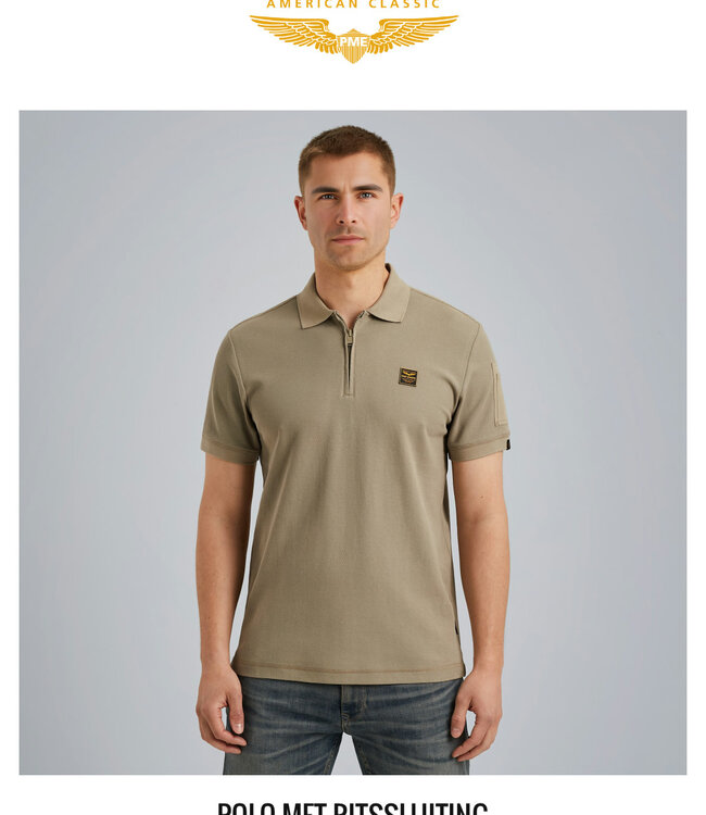 PME LEGEND Polo INTERLOCK ZIP PME LEGEND SILVER SAGE