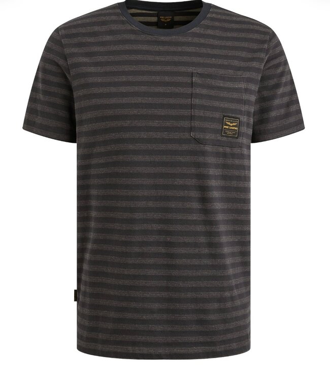 PME LEGEND T-Shirt TEXTURED STRIPE PME LEGEND OBSIDIAN