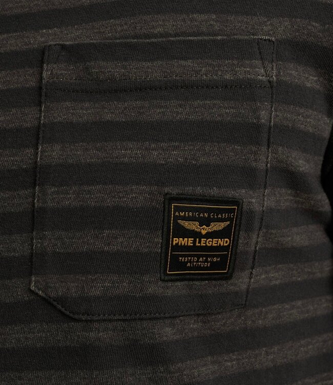 PME LEGEND T-Shirt TEXTURED STRIPE PME LEGEND OBSIDIAN