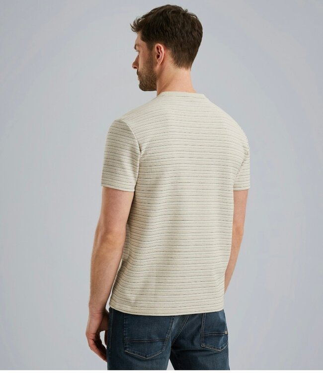 PME LEGEND T-Shirt TEXTURED STRIPE PME LEGEND BONE WHITE