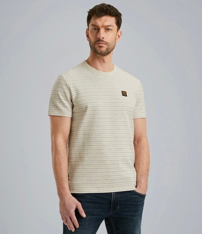 PME LEGEND T-Shirt TEXTURED STRIPE PME LEGEND BONE WHITE