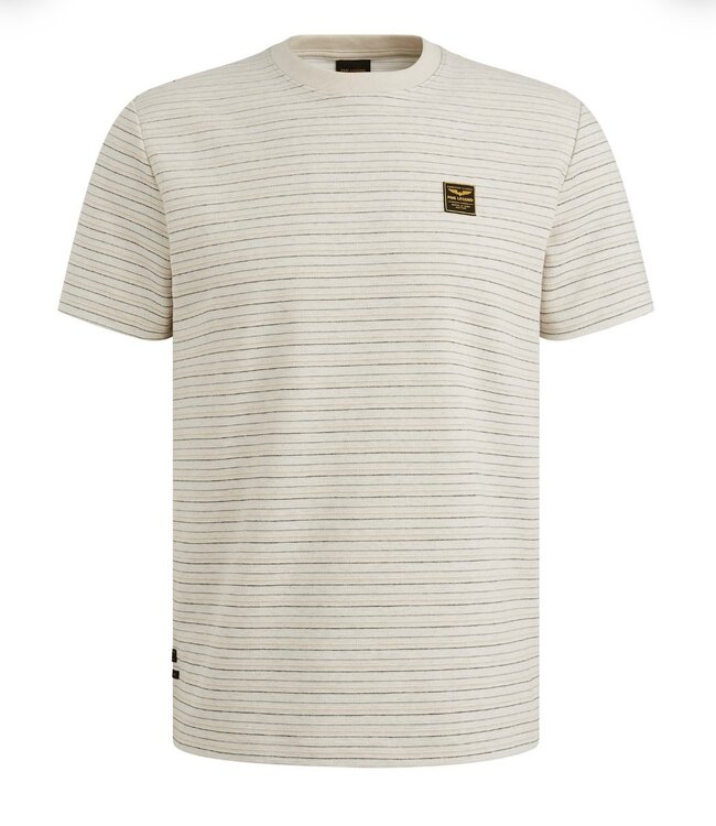 PME LEGEND T-Shirt TEXTURED STRIPE PME LEGEND BONE WHITE