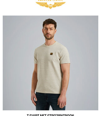 PME LEGEND T-Shirt TEXTURED STRIPE PME LEGEND BONE WHITE