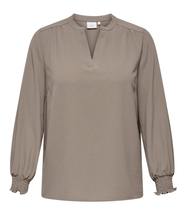ONLY CARMAKOMA Blouse METTA V-NECK ONLY CARMAKOMA BROWN LENTIL