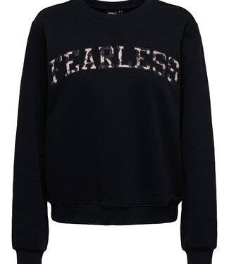 ONLY Pull SWEATER FREDERIKKA PRINT ONLY FEARLESS BLACK