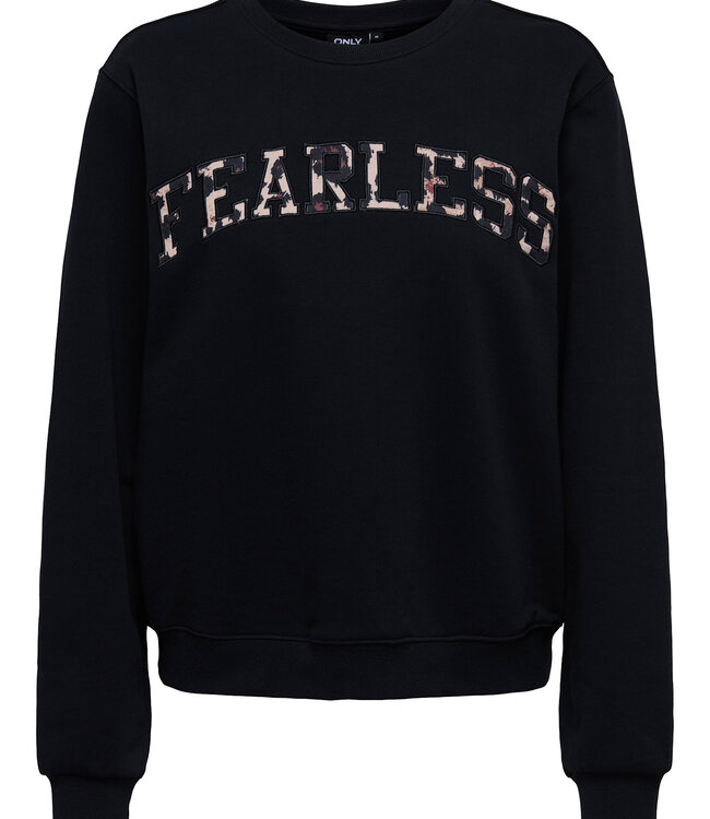 ONLY Pull SWEATER FREDERIKKA PRINT ONLY FEARLESS BLACK