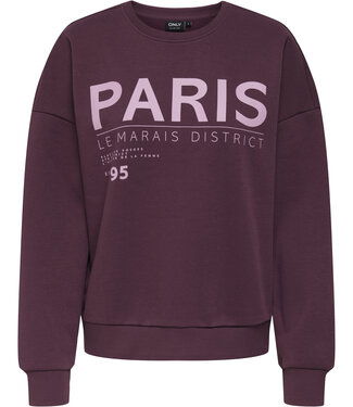 ONLY Pull ZENJA BOXY ONLY MAUVE WINE PARIS