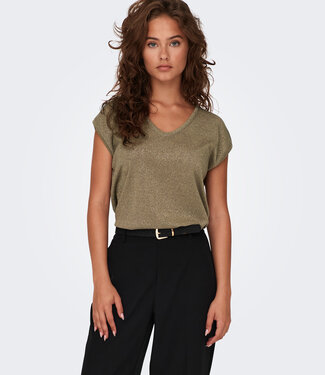 ONLY T-shirt SILVERY V-NECK ONLY DESERT FALCON