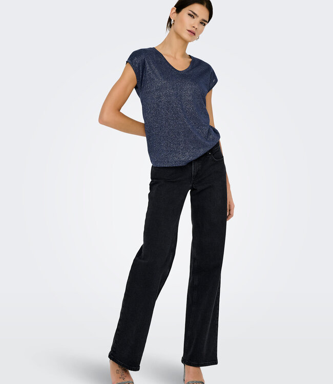 ONLY T-shirt SILVERY V-NECK ONLY DESERT NIGHT SKY
