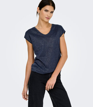 ONLY T-shirt SILVERY V-NECK ONLY DESERT NIGHT SKY