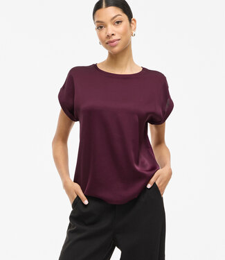 VILA T-Shirt ELLETTE SATIN O-NECK VILA FIG