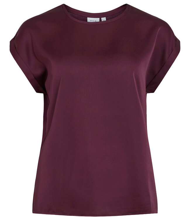 VILA T-Shirt ELLETTE SATIN O-NECK VILA FIG