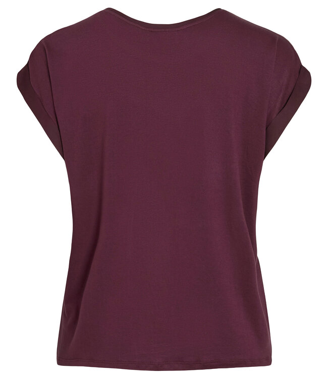 VILA T-Shirt ELLETTE SATIN O-NECK VILA FIG