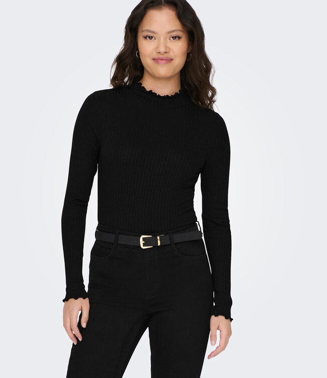 JDY T-Shirt FRANSISKA LANGE MOUW JDY BLACK