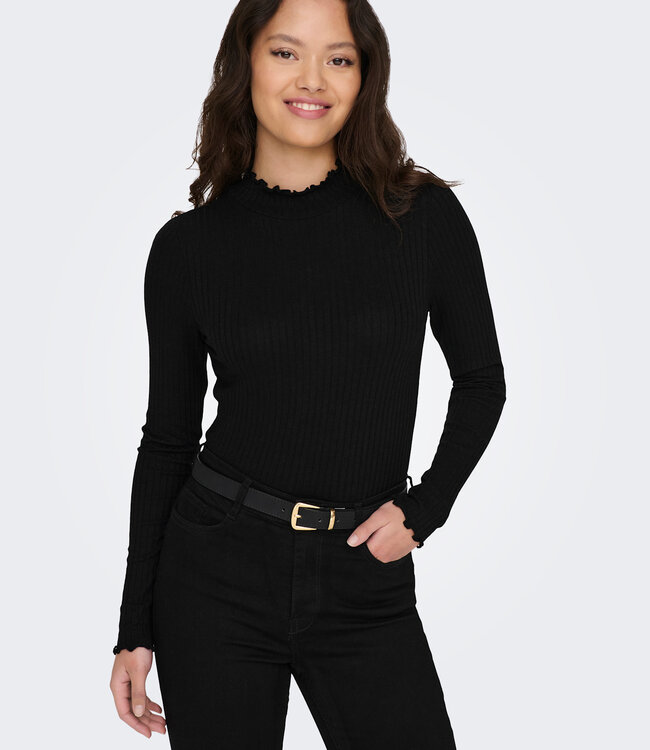 JDY T-Shirt FRANSISKA LANGE MOUW JDY BLACK