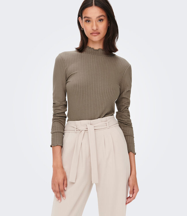 JDY T-Shirt FRANSISKA LANGE MOUW JDY WALNUT