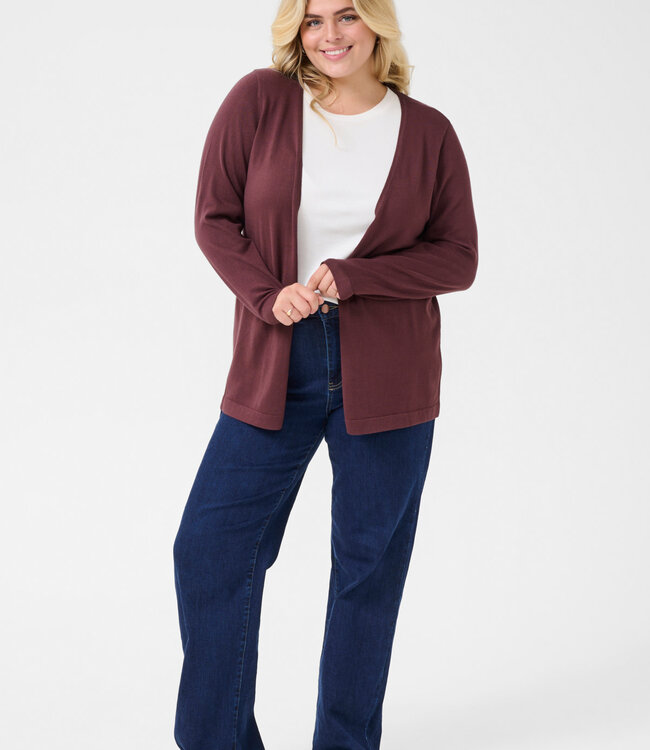 KAFFE CURVE Cardigan VEST FARSIA KAFFE CURVE FUDGE 191619