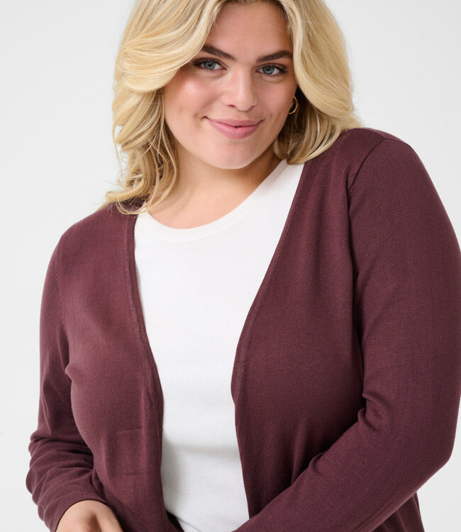 KAFFE CURVE Cardigan VEST FARSIA KAFFE CURVE FUDGE 191619