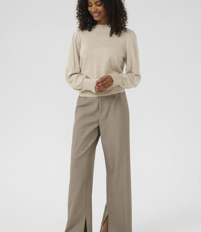 KAFFE Pull LIZZA ROUND NECK BUTTONS KAFFE FEATHER GRAY 1513051