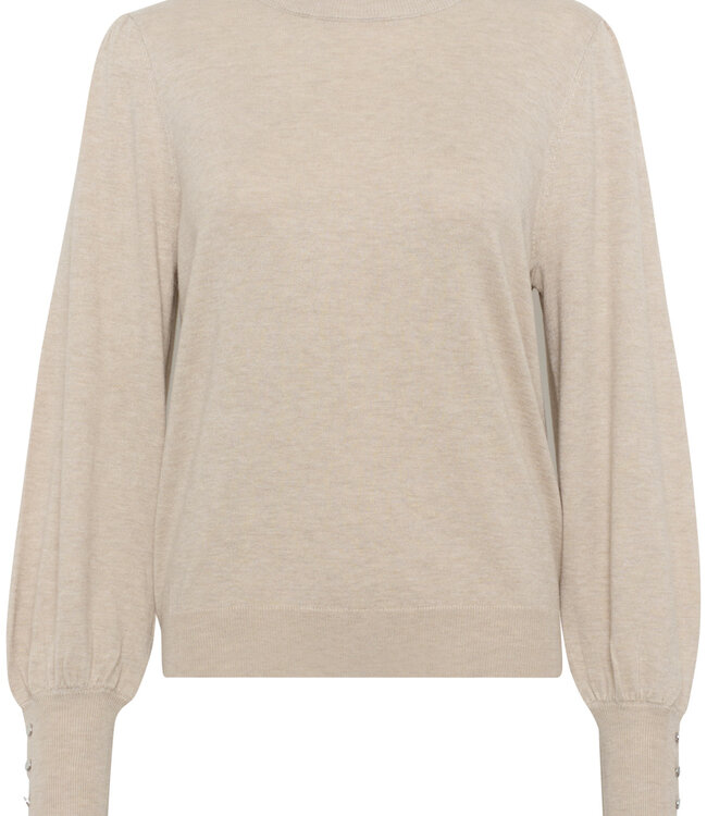 KAFFE Pull LIZZA ROUND NECK BUTTONS KAFFE FEATHER GRAY 1513051