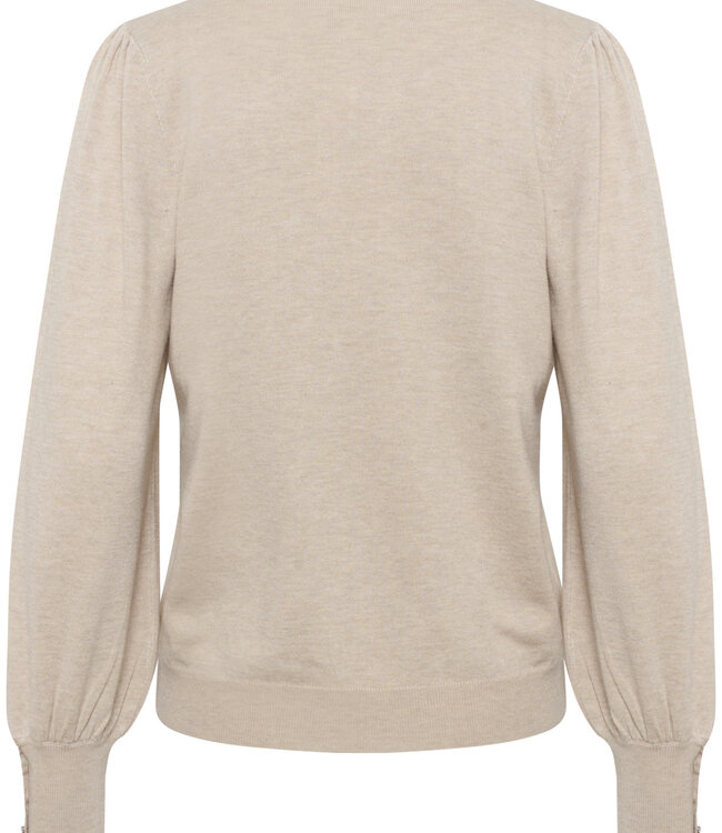 KAFFE Pull LIZZA ROUND NECK BUTTONS KAFFE FEATHER GRAY 1513051