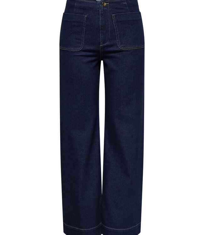JDY Broek JEANS NEW VANESSA POCKET WIDE JDY DARK BLUE DENIM