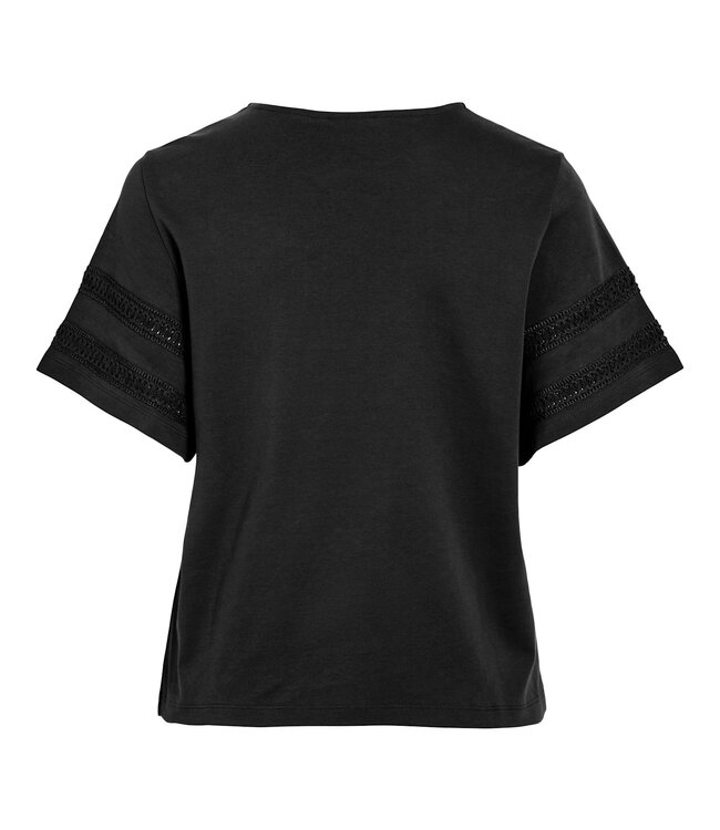 VILA T-Shirt PAVIA O-NECK VILA  BLACK BEAUTY