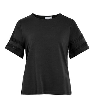 VILA T-Shirt PAVIA O-NECK VILA  BLACK BEAUTY