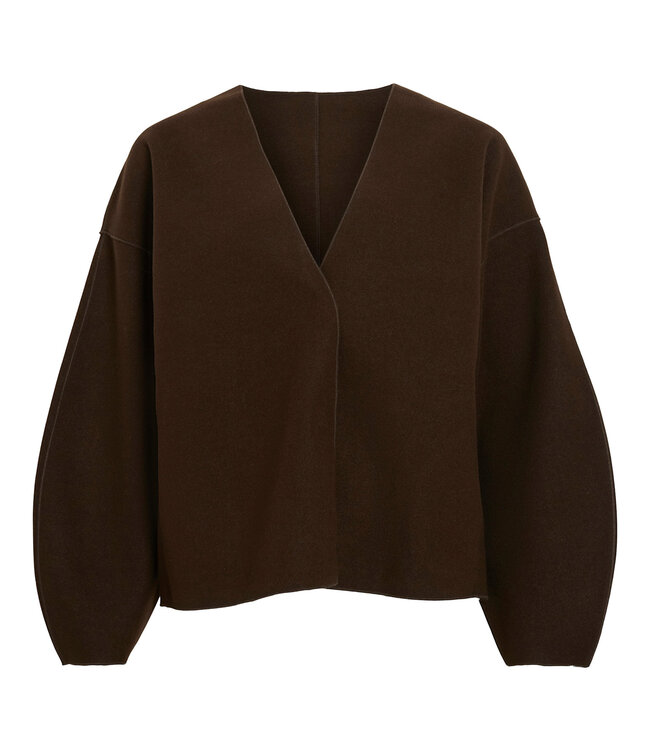 VILA Vest JUICE LOOS JACKET VILA COFFEE BEAN