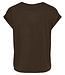 VILA T-Shirt ELLETTE SATIN O-NECK VILA COFFE BEAN